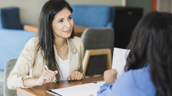 manager reviewing employee performance