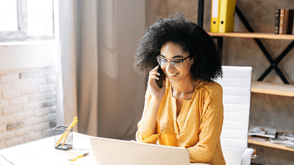 lady working at desk