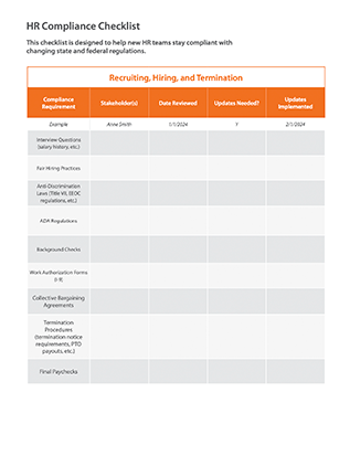 hr compliance checklist