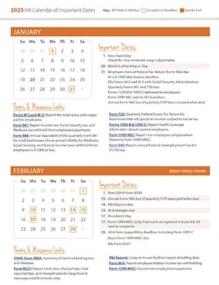 hr calendar of key dates