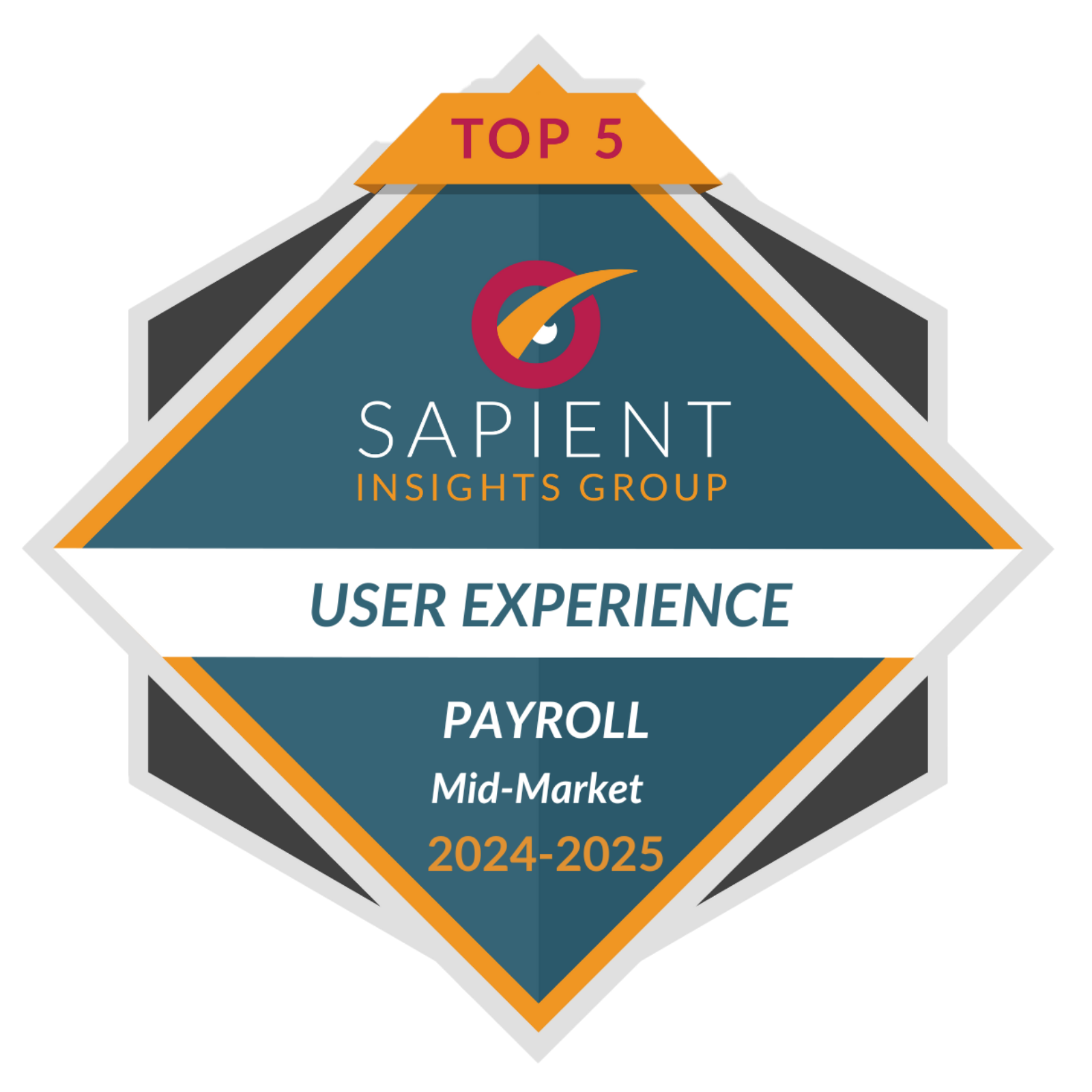 Sapient Insights Group 2024-2025 User Experience Payroll Badge, Mid-Market