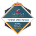 Sapient Insights Group 2024-2025 Vendor Satisfaction Payroll Badge, Mid-Market