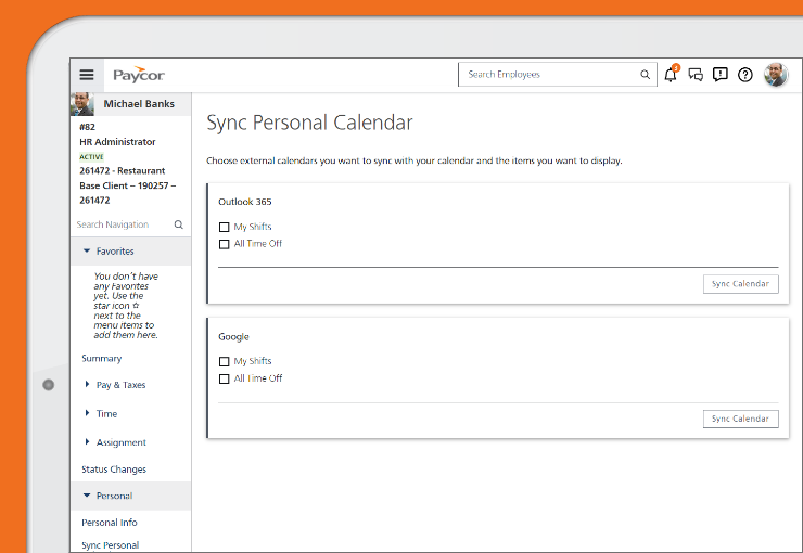 paycor scheduling sync shifts feature screenshot