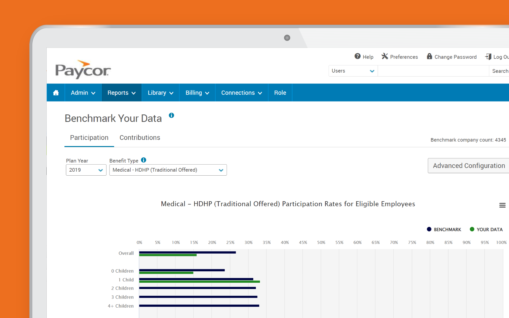 Benefits Advisor Ask Reporting Insights feature on desktop