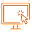 computer screen orange icon